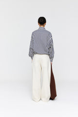 Arthur Shirt  AW26 Ink + Clotted Cream Stripe