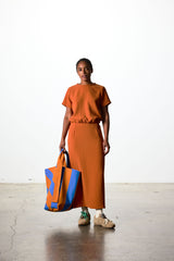 File Dress Burnt Orange