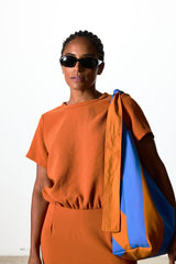 File Dress Burnt Orange