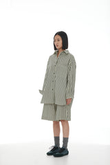 Anchor Shirt SS25 Sage + Dark Khaki Stripe