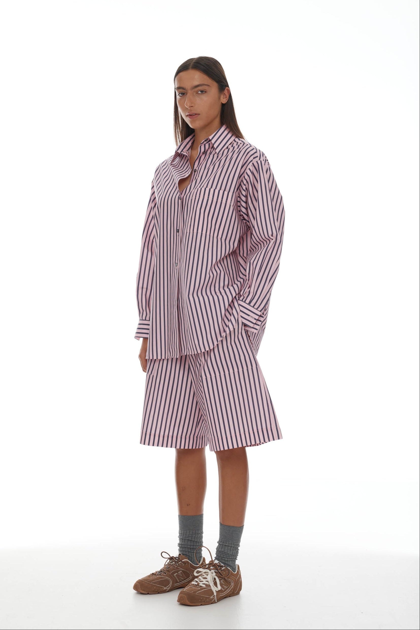 Anchor Shirt SS25 Light Pink + Plum Stripe