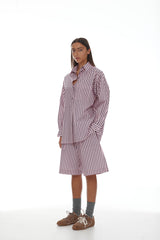 Linley Short SS25 Light Pink + Plum Stripe