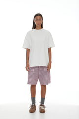 Linley Short SS25 Light Pink + Plum Stripe