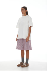 Linley Short SS25 Light Pink + Plum Stripe