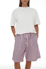 Linley Short SS25 Light Pink + Plum Stripe