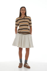 Fallon Polo SS25 Khaki + Orange Stripe