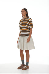 Fallon Polo SS25 Khaki + Orange Stripe