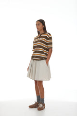 Fallon Polo SS25 Khaki + Orange Stripe