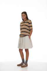 Fallon Polo SS25 Khaki + Orange Stripe
