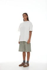 Linley Short SS25 Sage + Dark Khaki Stripe