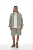 Anchor Shirt SS25 Sage + Dark Khaki Stripe