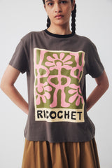 Aiden Tee Charcoal + Pink