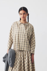 Chance Top Dark Beige Plaid