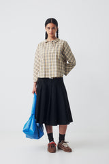 Chance Top Dark Beige Plaid