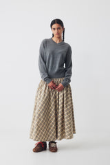 Maria Skirt Dark Beige Plaid