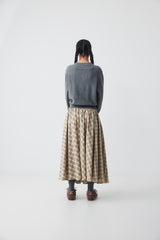 Maria Skirt Dark Beige Plaid