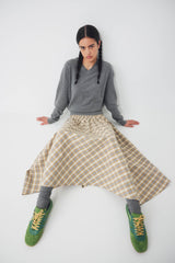 Maria Skirt Dark Beige Plaid