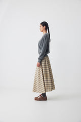 Maria Skirt Dark Beige Plaid