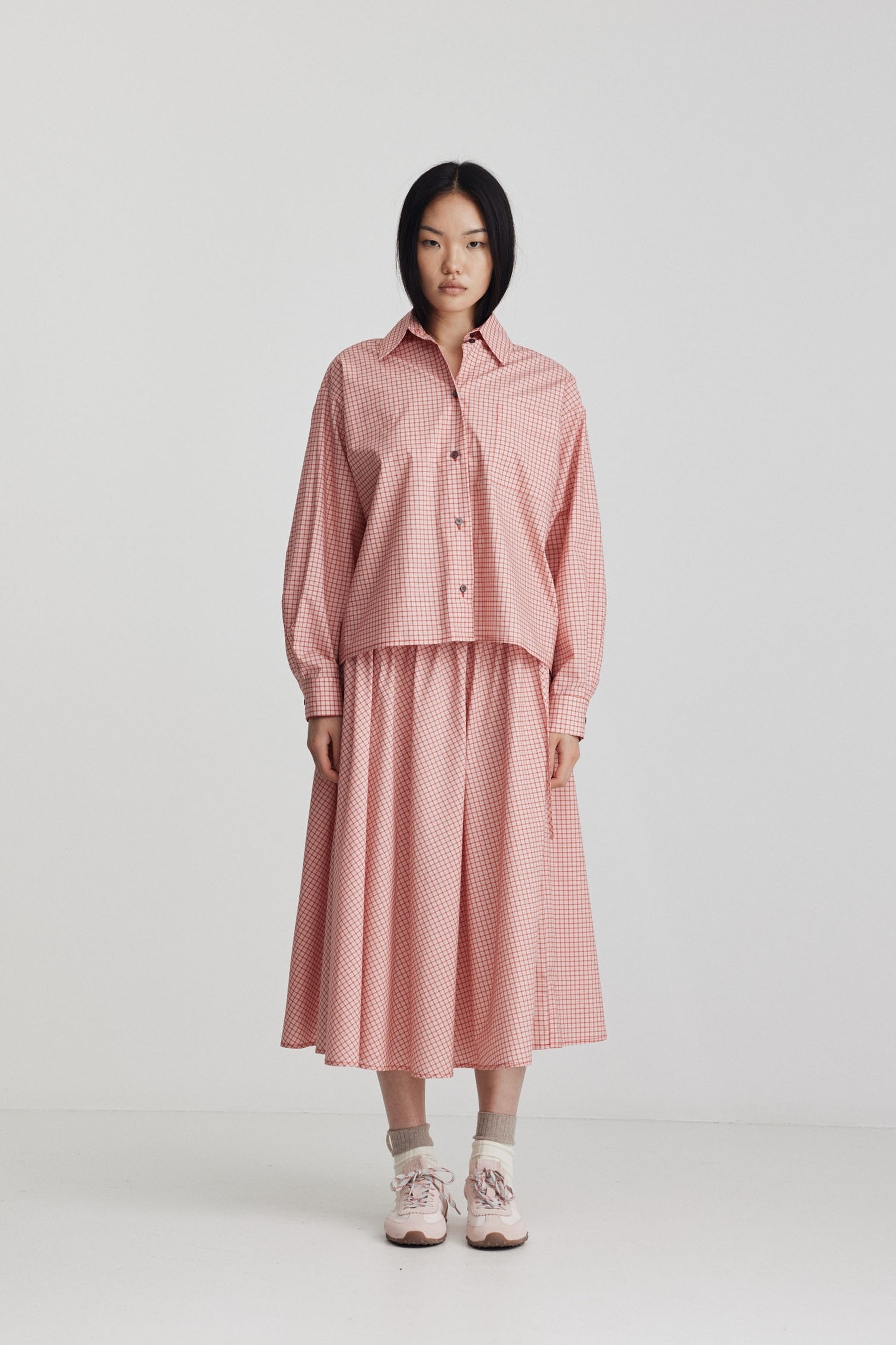 Micha Skirt Cherry Red Check SS26