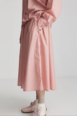 Micha Skirt Cherry Red Check SS26