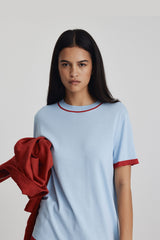 Florent Knt Tee Ice + Bright Red SS26